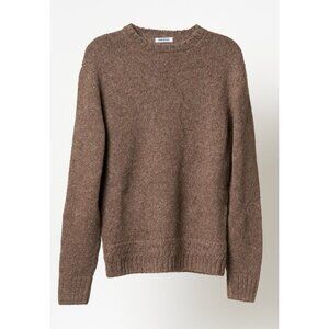 3Sixteen Alpaca & Wool Crewneck Knit Sweater in Oak Large